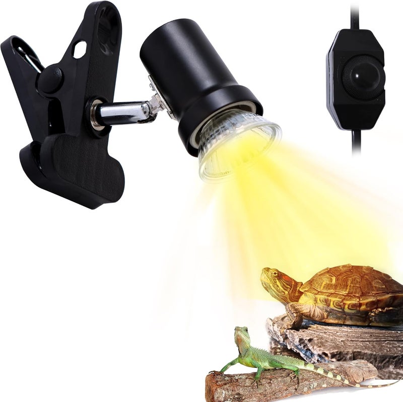 PewinGo Reptile Heat Lamp, UVA UVB Light for Aquarium Turtle Tank, with 50w Basking Bulb, for Tortoise, Snake, Frog, Lizard, Cockatoo, Chameleon. Halogen, Yellow Light - Image 1